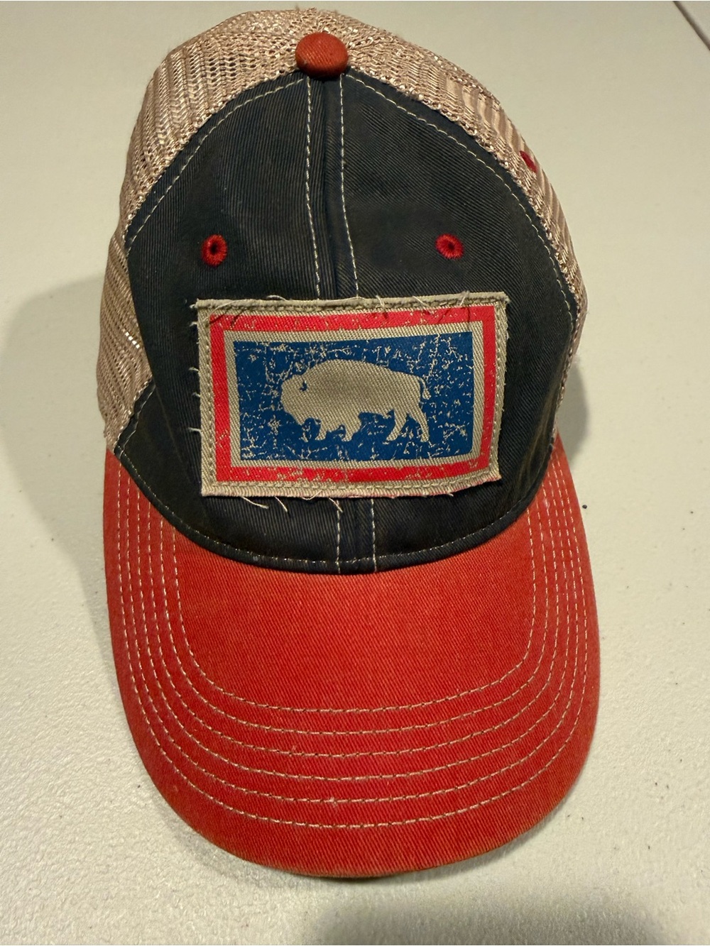 Legacy 92 Old Favorite Wyoming Bison Flag Trucker Hat Snapback Cap